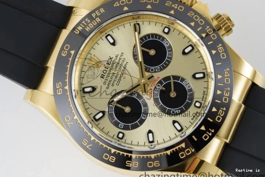 1222 OnTrend Daytona 116518 BTF 1:1 Best Edition YG Black Dial on Oysterflex Rubber Strap SA4130 V 2260